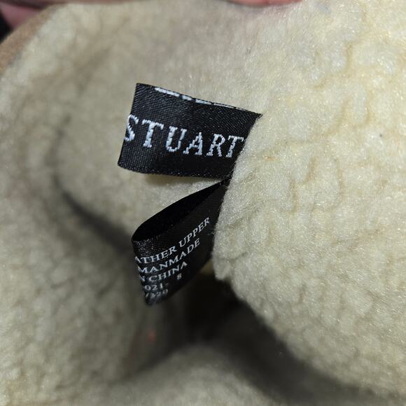 Colin Stuart Tan Suede Leather Slip ON Back Laced Wedge Boot Size 8 - Picture 7 of 10